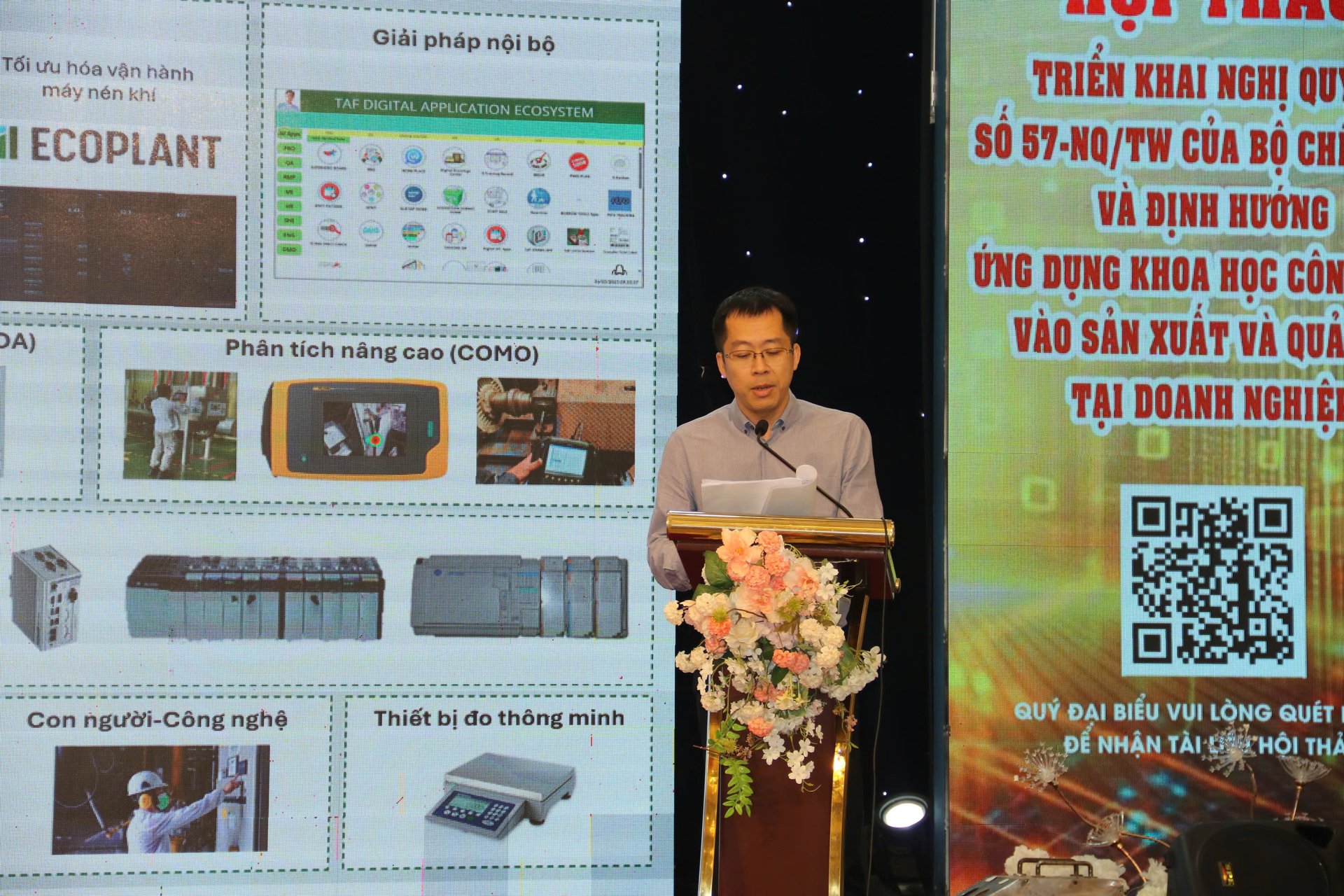 Ông Trương Hoàng Phương, Giám đốc Nhà máy Nestlé Trị An trình bày tham luận. Ảnh: Nestlé.