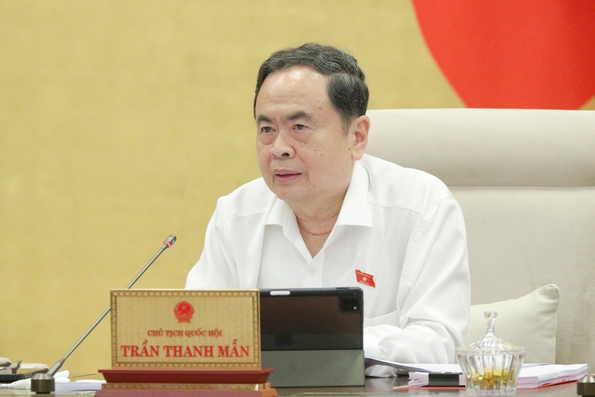 Chủ tịch Quốc hội Trần Thanh Mẫn phát biểu. Ảnh: Hồ Long. Chủ tịch Quốc hội Trần Thanh Mẫn phát biểu. Ảnh: Hồ Long.