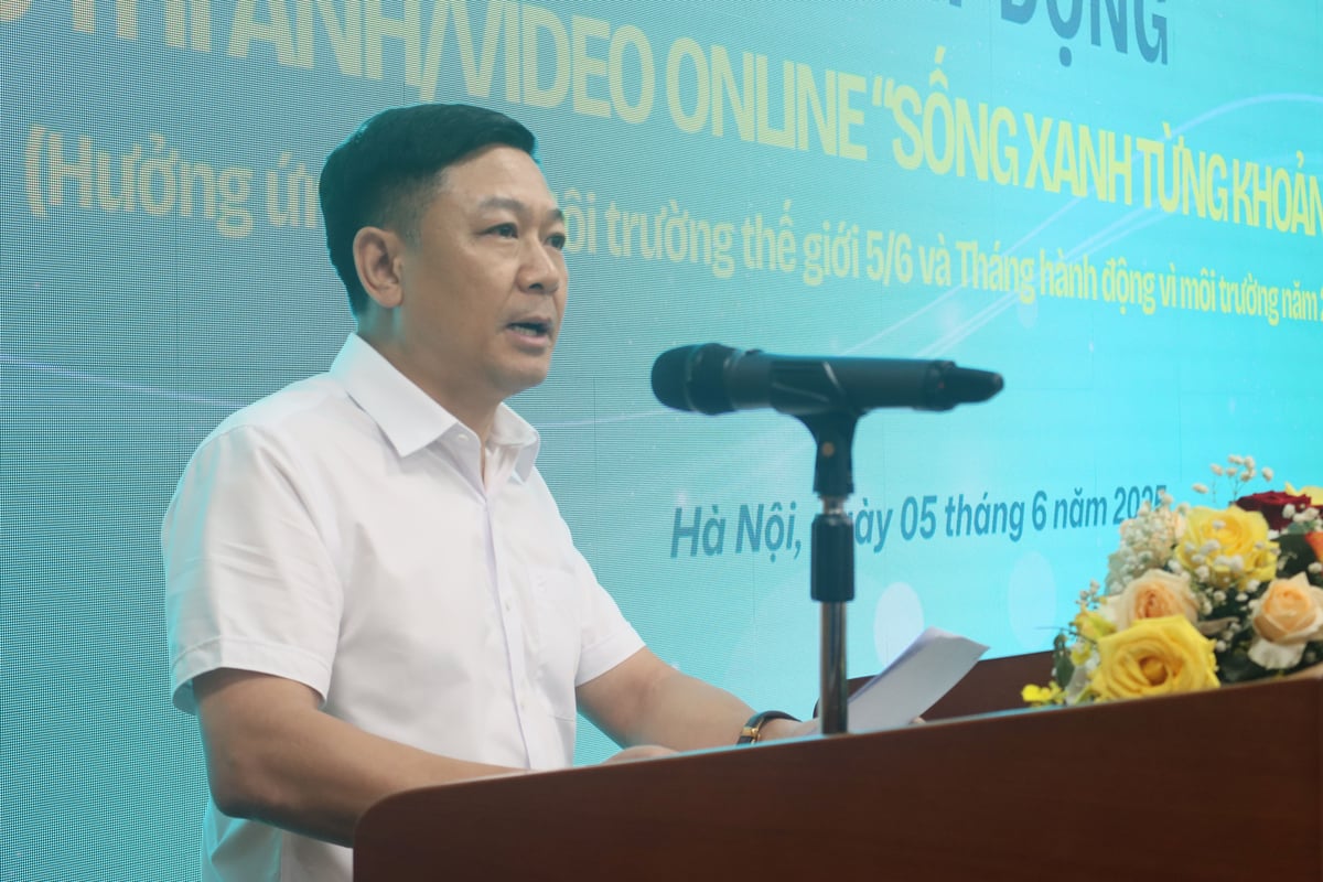 Ông Vũ Đình Nam - Phó Cục trưởng Cục Môi trường phát biểu tại Lễ phát động. Ảnh: Hoàng Hiền. Ông Vũ Đình Nam - Phó Cục trưởng Cục Môi trường phát biểu tại Lễ phát động. Ảnh: Hoàng Hiền.