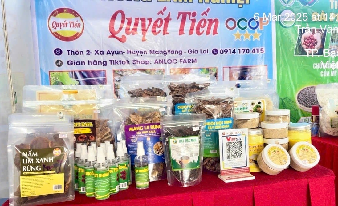 Phong phú những sản phẩm OCOP của HTX Quyết Tiến. Ảnh: Đăng Lâm. Phong phú những sản phẩm OCOP của HTX Quyết Tiến. Ảnh: Đăng Lâm.