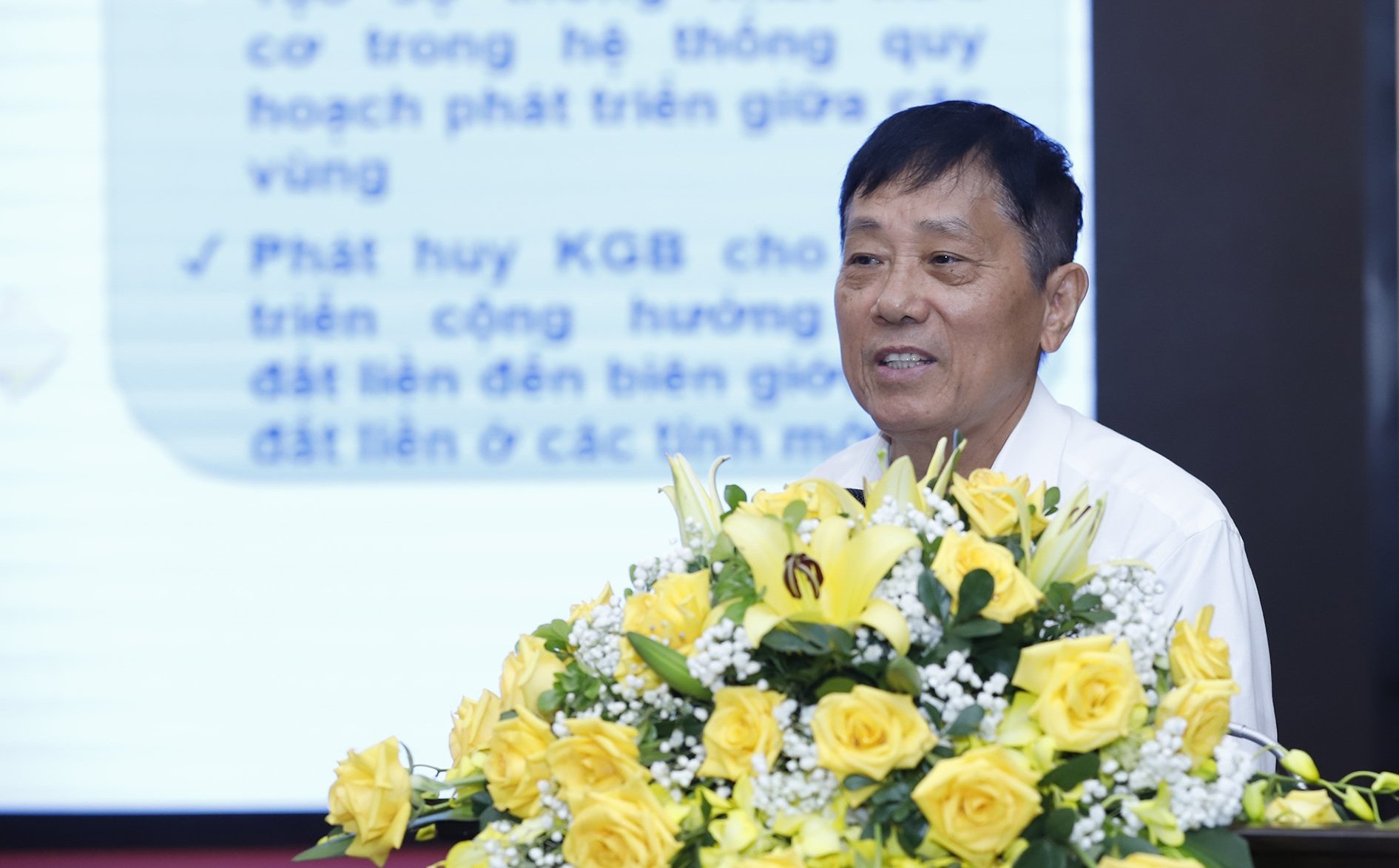 GS.TS Mai Trọng Nhuận, nguyên Giám đốc Đại học Quốc gia Hà Nội phát biểu tại hội thảo. Ảnh: Khương Trung. GS.TS Mai Trọng Nhuận, nguyên Giám đốc Đại học Quốc gia Hà Nội phát biểu tại hội thảo. Ảnh: Khương Trung.