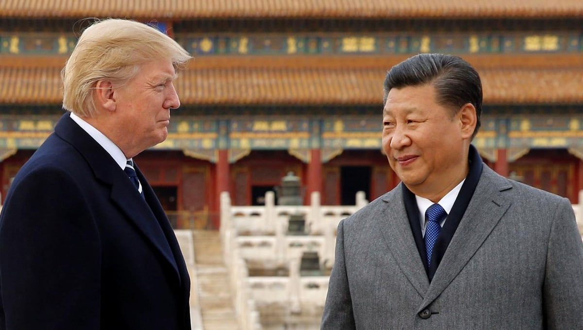 Chủ tịch Trung Quốc Tập Cận Bình đón tiếp Tổng thống Mỹ Donald Trump tại Bắc Kinh hồi năm 2017. Ảnh: China Focus. Chủ tịch Trung Quốc Tập Cận Bình đón tiếp Tổng thống Mỹ Donald Trump tại Bắc Kinh hồi năm 2017. Ảnh: China Focus.