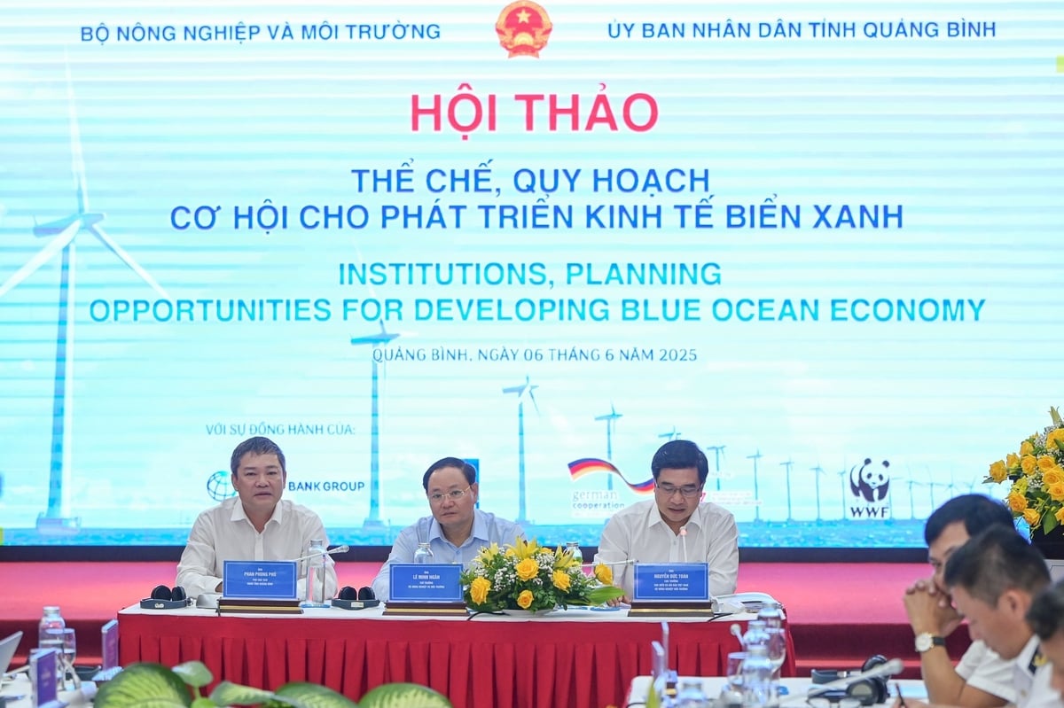 Thứ trưởng Lê Minh Ngân chủ trì Hội thảo 'Thể chế, quy hoạch - Cơ hội cho phát triển kinh tế biển xanh'. Ảnh: Tùng Đinh. Thứ trưởng Lê Minh Ngân chủ trì Hội thảo 'Thể chế, quy hoạch - Cơ hội cho phát triển kinh tế biển xanh'. Ảnh: Tùng Đinh.