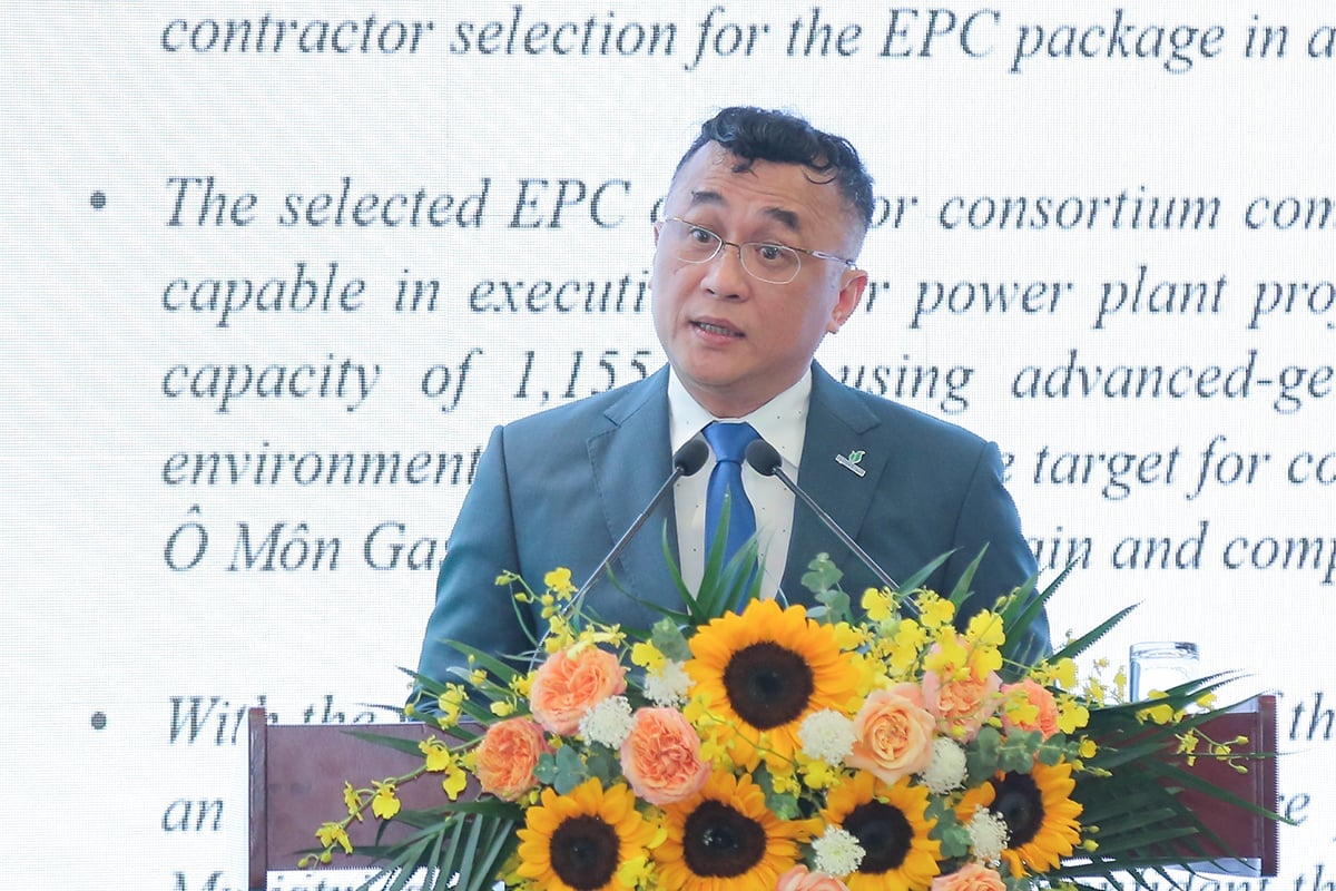 Phó Tổng Giám đốc Petrovietnam Phan Tử Giang phát biểu tại lễ ký. Ảnh: Petrovietnam.
