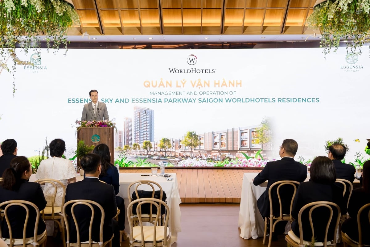 Đại diện Tập đoàn BWH® Hotels – Chủ sở hữu thương hiệu WorldHotels™, ông Cyrill Czerwonka – Tổng Giám đốc Điều hành & Phát triển Kinh doanh - Khu vực Châu Á Thái Bình Dương phát biểu. Ảnh: Phú Long.