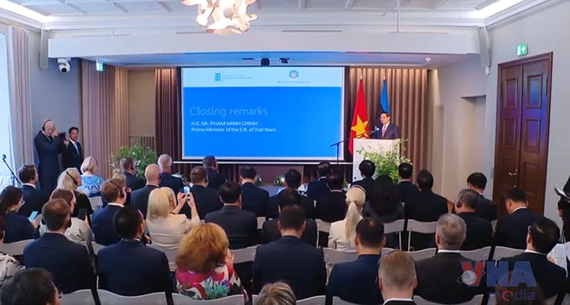 Tọa đàm doanh nghiệp Việt Nam-Estonia diễn ra chiều 6/6 (theo giờ địa phương). Ảnh: TTXVN. Tọa đàm doanh nghiệp Việt Nam-Estonia diễn ra chiều 6/6 (theo giờ địa phương). Ảnh: TTXVN.