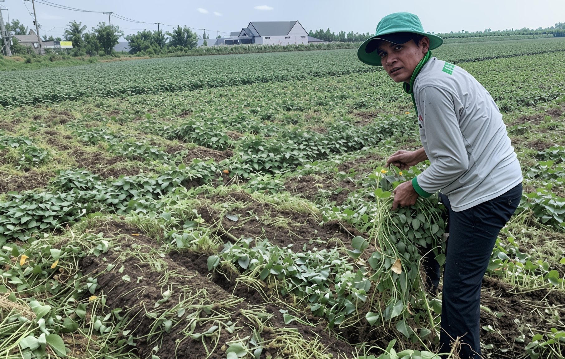 Diện tích trồng khoai lang ở huyện Bình Tân năm nay tăng nhiều so với cùng kỳ năm ngoái, tuy nhiên chất lượng củ lại giảm do sâu bệnh tấn công. Ảnh: Hồ Thảo. Diện tích trồng khoai lang ở huyện Bình Tân năm nay tăng nhiều so với cùng kỳ năm ngoái, tuy nhiên chất lượng củ lại giảm do sâu bệnh tấn công. Ảnh: Hồ Thảo.