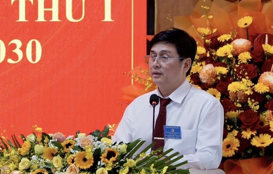 Đồng chí Lưu Xuân Hải, Phó Bí thư chuyên trách Đảng ủy UBND tỉnh Ninh Thuận, phát biểu chỉ đạo Đại hội. Ảnh: PC. Đồng chí Lưu Xuân Hải, Phó Bí thư chuyên trách Đảng ủy UBND tỉnh Ninh Thuận, phát biểu chỉ đạo Đại hội. Ảnh: PC.