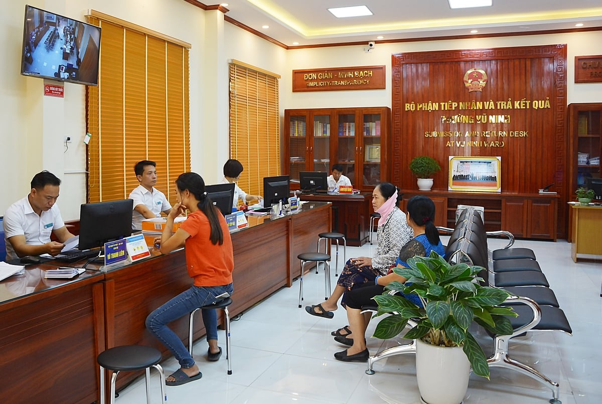 Hình ảnh Bộ phận tiếp nhận và trả kết quả phường Vũ Ninh, thành phố Bắc Ninh. Ảnh: Minh Hoàng. Hình ảnh Bộ phận tiếp nhận và trả kết quả phường Vũ Ninh, thành phố Bắc Ninh. Ảnh: Minh Hoàng.