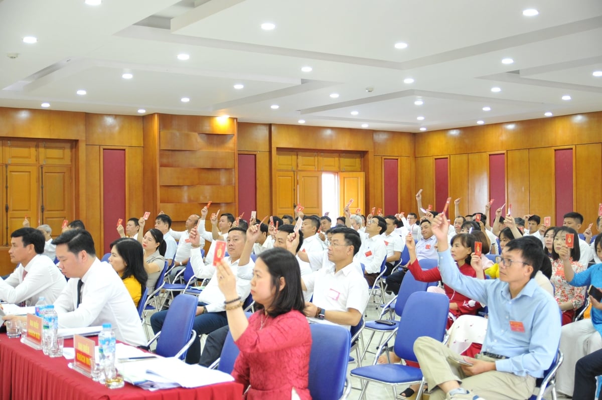 Đại hội nhất trí thông qua Nghị quyết Đại hội Viện Khoa học Địa chất và Khoáng sản với các mục tiêu, chỉ tiêu và giải pháp cụ thể, làm cơ sở lãnh đạo thực hiện thắng lợi nhiệm vụ chính trị trong giai đoạn 2025 - 2030. Ảnh: Mai Đan. Đại hội nhất trí thông qua Nghị quyết Đại hội Viện Khoa học Địa chất và Khoáng sản với các mục tiêu, chỉ tiêu và giải pháp cụ thể, làm cơ sở lãnh đạo thực hiện thắng lợi nhiệm vụ chính trị trong giai đoạn 2025 - 2030. Ảnh: Mai Đan.