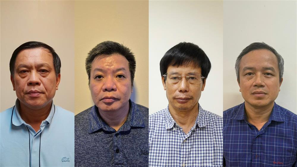 Các bị can từ trái qua phải: Nguyễn Bá Hoan, Tống Hải Nam, Nguyễn Gia Liêm, Phạm Viết Hương. Ảnh: Bộ Công an. Các bị can từ trái qua phải: Nguyễn Bá Hoan, Tống Hải Nam, Nguyễn Gia Liêm, Phạm Viết Hương. Ảnh: Bộ Công an.