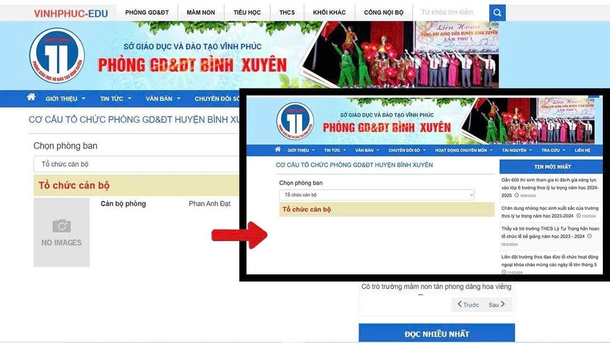 Trang web chính thức của UBND huyện Bình Xuyên âm thầm xóa tên ông Đạt, sau khi Báo Nông nghiệp & Môi trường khởi đăng loạt bài về đường dây chia chác bếp ăn tập thể ở Vĩnh Phúc. Ảnh: Đức Bình. Trang web chính thức của UBND huyện Bình Xuyên âm thầm xóa tên ông Đạt, sau khi Báo Nông nghiệp & Môi trường khởi đăng loạt bài về đường dây chia chác bếp ăn tập thể ở Vĩnh Phúc. Ảnh: Đức Bình.