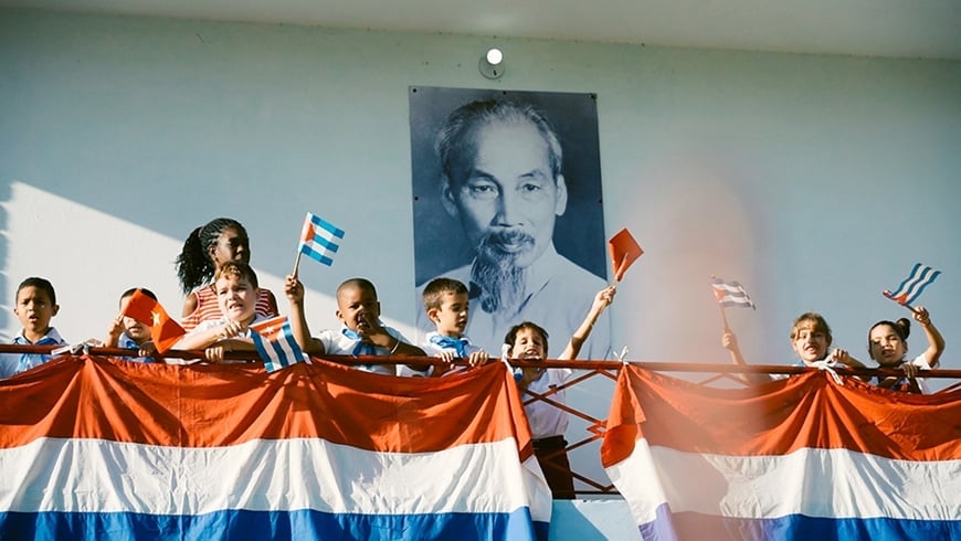 Trường tiểu học Bác Hồ ở thủ đô Lahabana. Ảnh: Đoàn làm phim cung cấp. Trường tiểu học Bác Hồ ở thủ đô Lahabana. Ảnh: Đoàn làm phim cung cấp.
