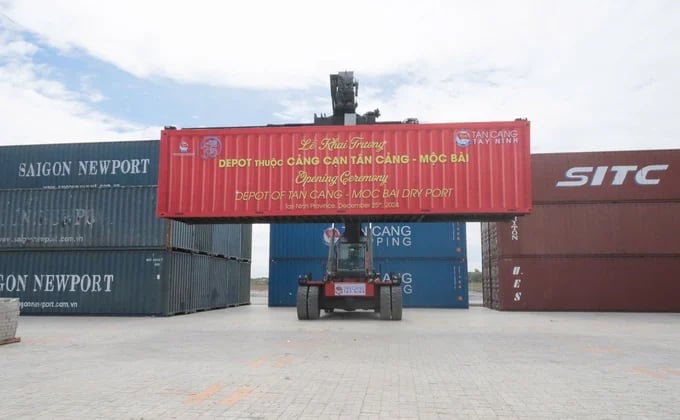 Dự án Cảng cạn Tân Cảng - Mộc Bài vừa chính thức khai trương đi vào hoạt động. Ảnh: CTV. Dự án Cảng cạn Tân Cảng - Mộc Bài vừa chính thức khai trương đi vào hoạt động. Ảnh: CTV.