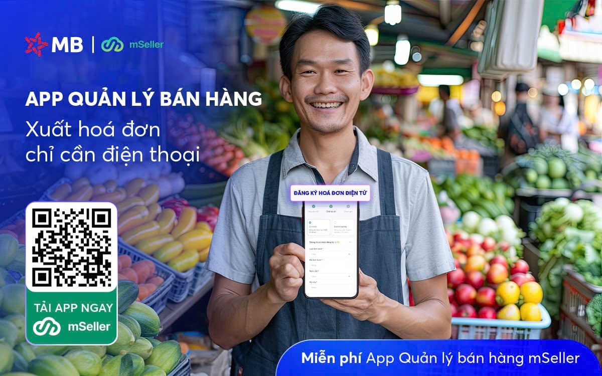 mSeller – App quản lý bán hàng, xuất hóa đơn, chỉ cần điện thoại. Ảnh: MB. mSeller – App quản lý bán hàng, xuất hóa đơn, chỉ cần điện thoại. Ảnh: MB.