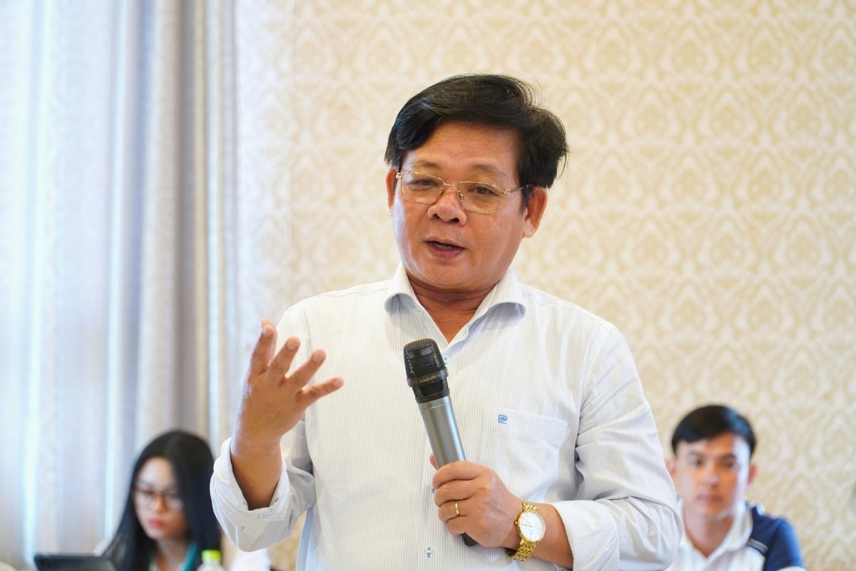 Ông Đỗ Đức Dũng - Viện trưởng Viện Quy hoạch Thủy lợi miền Nam nhấn mạnh vai trò của công tác dự báo hạn mặn. Ảnh: Kim Anh. Ông Đỗ Đức Dũng - Viện trưởng Viện Quy hoạch Thủy lợi miền Nam nhấn mạnh vai trò của công tác dự báo hạn mặn. Ảnh: Kim Anh.