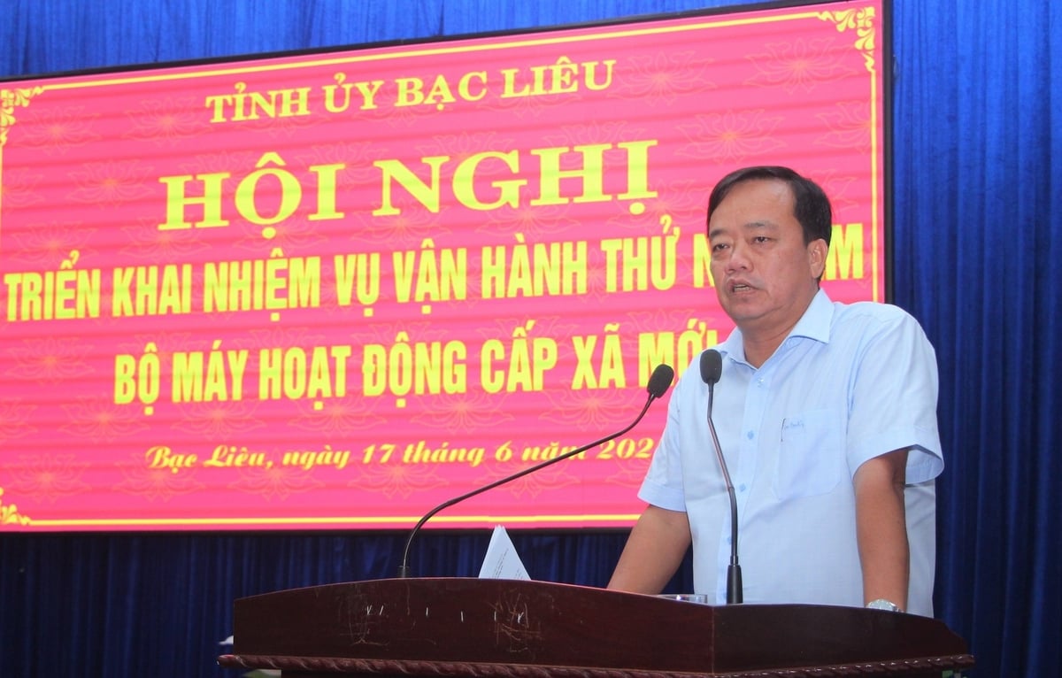 Phó Bí thư Thường trực Tỉnh ủy Bạc Liêu - Huỳnh Quốc Việt phát biểu chỉ đạo hội nghị. Ảnh: Trọng Linh. Phó Bí thư Thường trực Tỉnh ủy Bạc Liêu - Huỳnh Quốc Việt phát biểu chỉ đạo hội nghị. Ảnh: Trọng Linh.