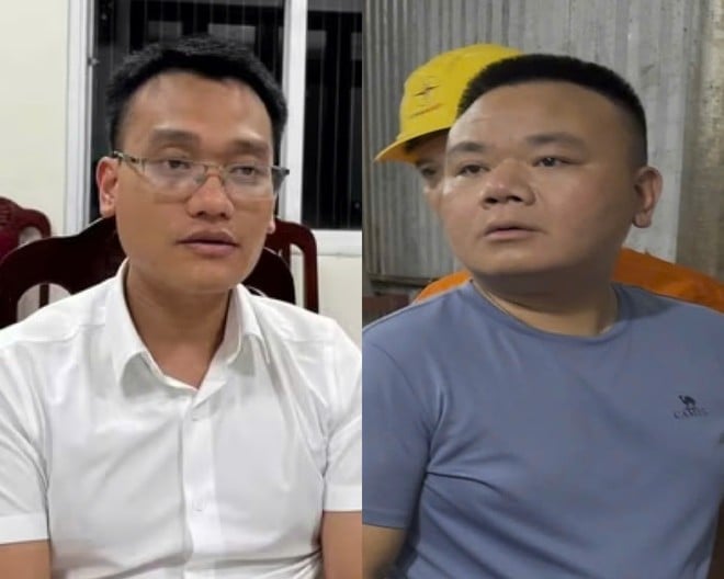 Hai đối tượng Phạm Đình Tuấn (áo trắng) và Phạm Đình Dũng: Ảnh: Công an TP Hà Nội. Hai đối tượng Phạm Đình Tuấn (áo trắng) và Phạm Đình Dũng: Ảnh: Công an TP Hà Nội.