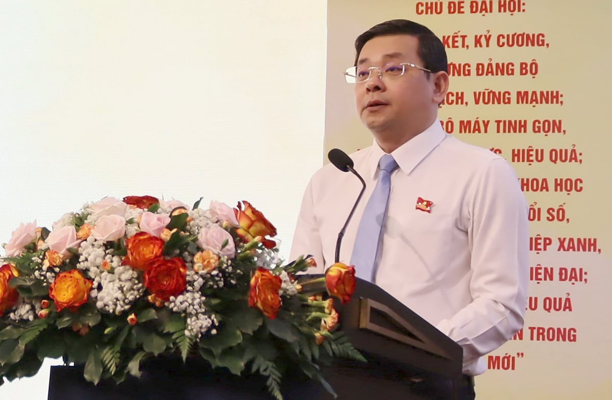 Ông Nguyễn Toàn Thắng - Bí thư Đảng uỷ - Giám đốc Sở Nông nghiệp và Môi trường TP.HCM báo cáo tại Đại hội. Ảnh: Tường Tú. Ông Nguyễn Toàn Thắng - Bí thư Đảng uỷ - Giám đốc Sở Nông nghiệp và Môi trường TP.HCM báo cáo tại Đại hội. Ảnh: Tường Tú.