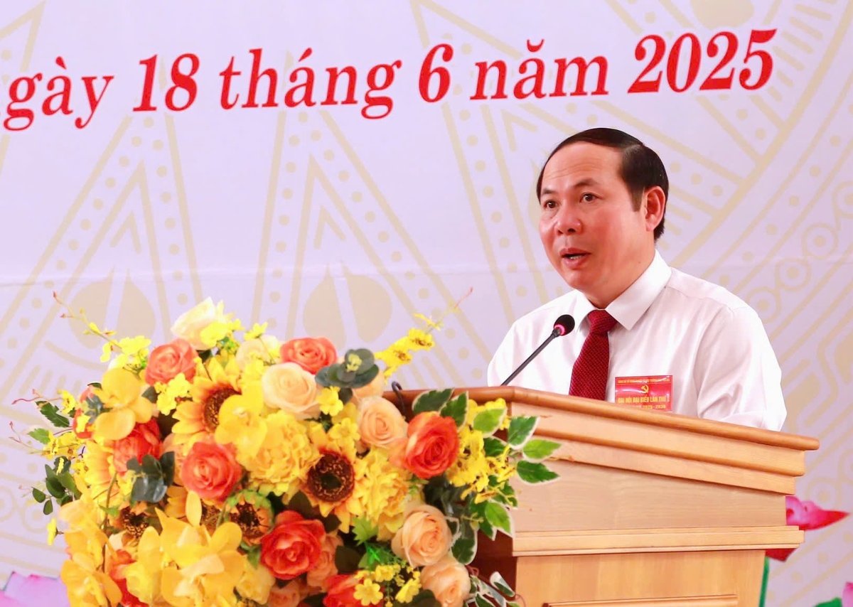 Ông Trần Ngọc Luận, Giám đốc Sở Nông nghiệp và Môi trường tỉnh Yên Bái phát biểu bế mạc Đại hội. Ảnh: Thanh Ngà.
