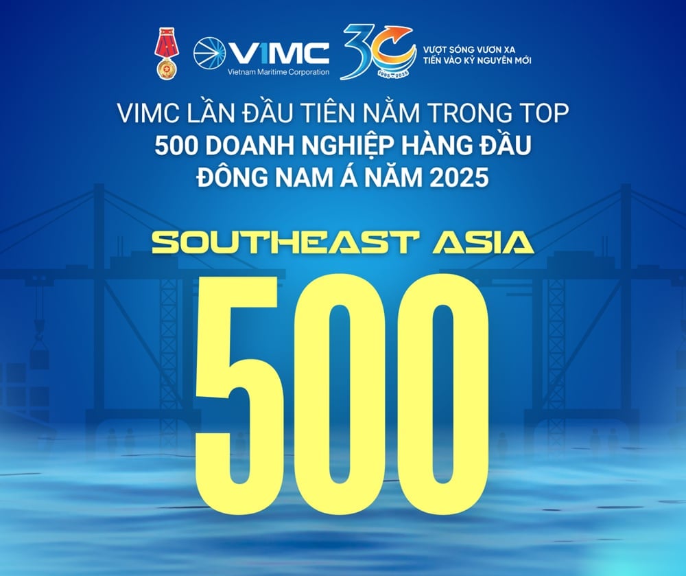 VIMC là doanh nghiệp hàng hải đầu tiên của Việt Nam lọt top 500 doanh nghiệp lớn nhất Đông Nam Á 2025. Ảnh: VIMC. VIMC là doanh nghiệp hàng hải đầu tiên của Việt Nam lọt top 500 doanh nghiệp lớn nhất Đông Nam Á 2025. Ảnh: VIMC.