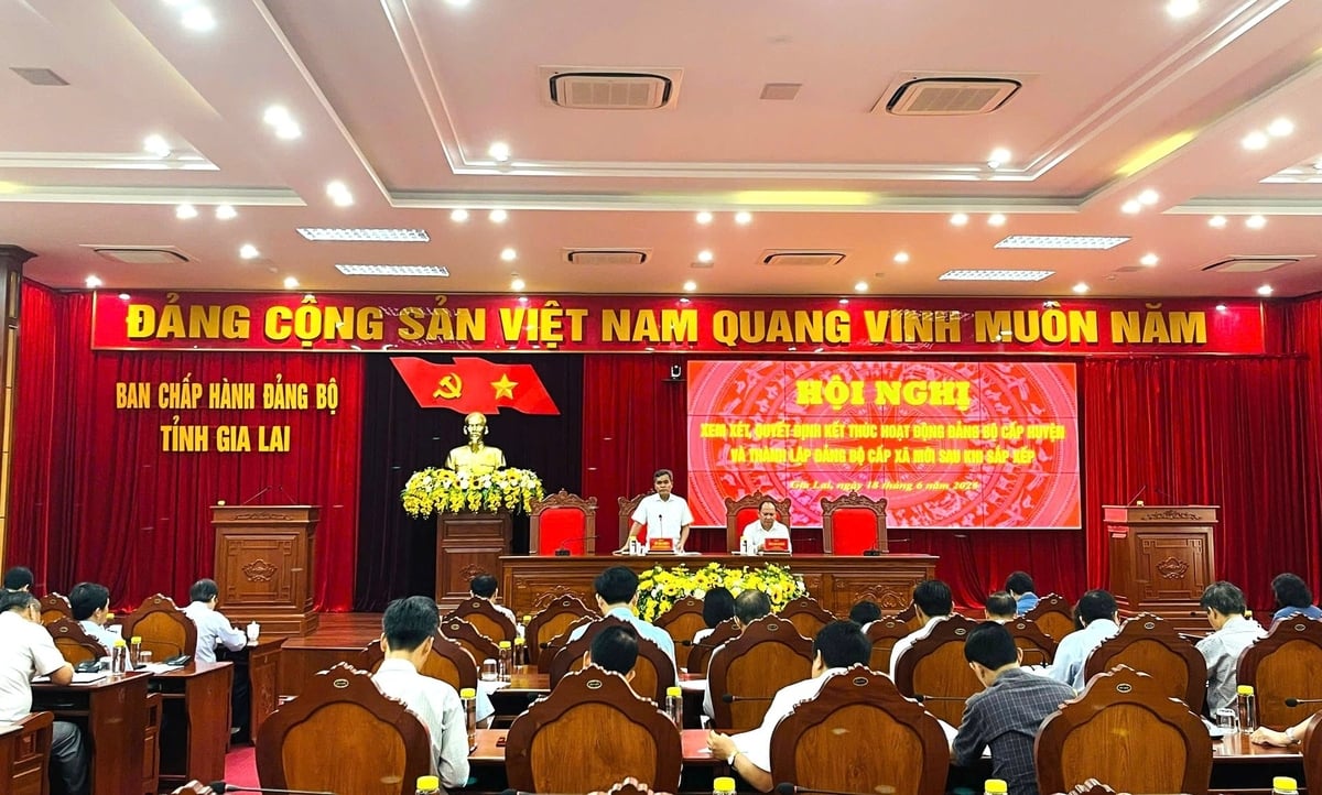 Hội nghị Ban Chấp hành Đảng bộ tỉnh Gia Lai xem xét, quyết định việc kết thúc hoạt động Đảng bộ cấp huyện. Ảnh: CTV. Hội nghị Ban Chấp hành Đảng bộ tỉnh Gia Lai xem xét, quyết định việc kết thúc hoạt động Đảng bộ cấp huyện. Ảnh: CTV.