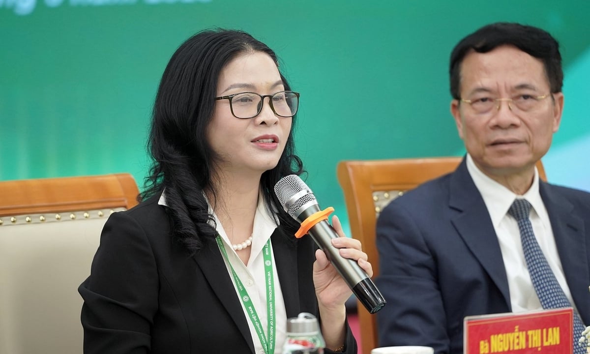 GS.TS Nguyễn Thị Lan: Học viện đã thiết kế các cụm đề tài khoa học theo hướng đặt vấn đề từ thực tiễn. Ảnh: Bảo Thắng. GS.TS Nguyễn Thị Lan: Học viện đã thiết kế các cụm đề tài khoa học theo hướng đặt vấn đề từ thực tiễn. Ảnh: Bảo Thắng.