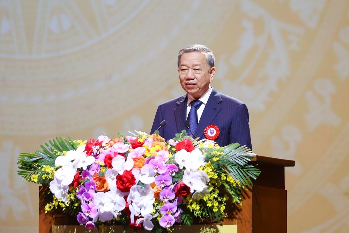 Tổng Bí thư Tô Lâm gửi lời chúc mừng nhiệt liệt tới những người làm báo cách mạng Việt Nam. Ảnh: VGP. Tổng Bí thư Tô Lâm gửi lời chúc mừng nhiệt liệt tới những người làm báo cách mạng Việt Nam. Ảnh: VGP.