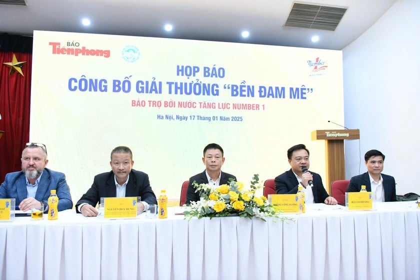 Họp báo công bố giải thưởng 'Bền Đam Mê' với sự đồng hành của nhãn hàng Number One. Ảnh: Tân Hiệp Phát. Họp báo công bố giải thưởng 'Bền Đam Mê' với sự đồng hành của nhãn hàng Number One. Ảnh: Tân Hiệp Phát.