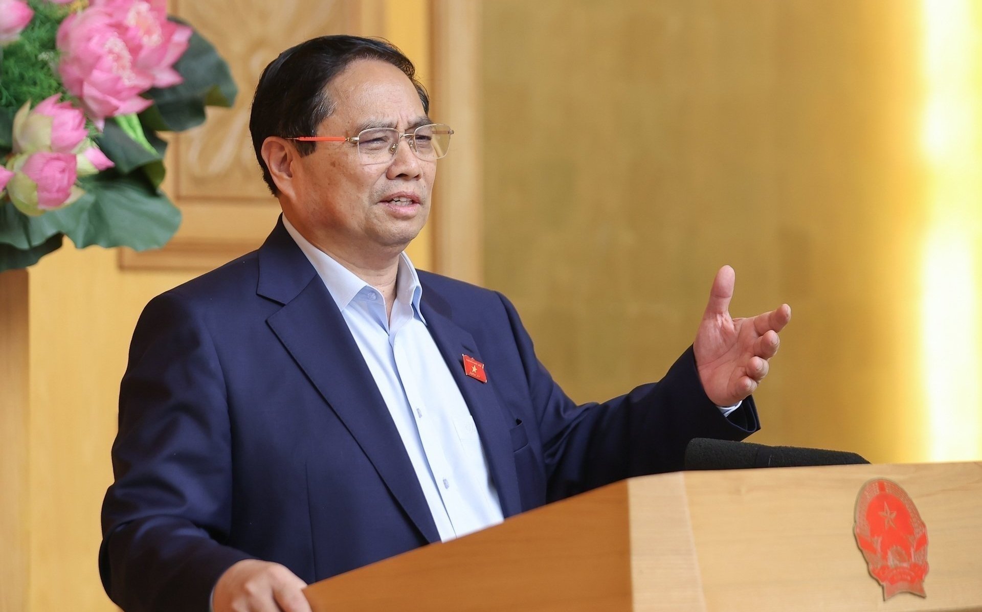 Thủ tướng cho rằng, triển lãm phải khắc họa được quá trình bảo vệ và xây dựng đất nước trong 80 năm. Ảnh: VGP. Thủ tướng cho rằng, triển lãm phải khắc họa được quá trình bảo vệ và xây dựng đất nước trong 80 năm. Ảnh: VGP.
