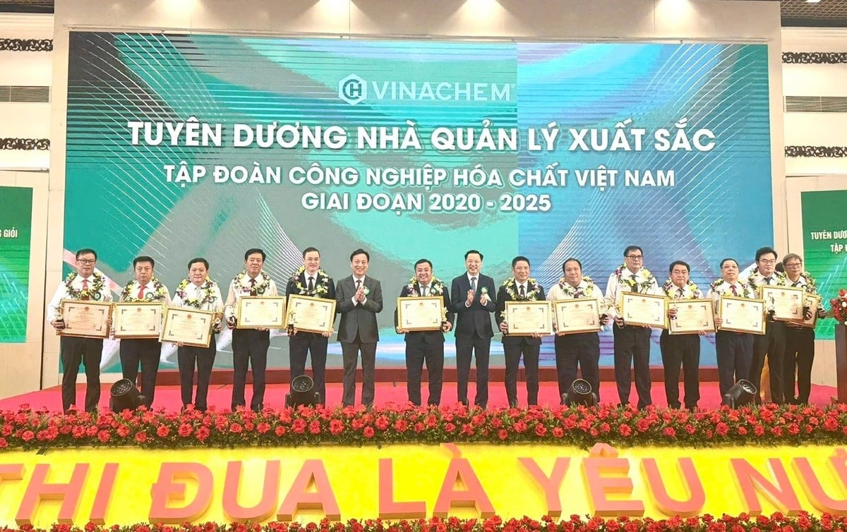 Những nhà lãnh đạo các công ty thành viên Tập đoàn Hóa chất Việt Nam được vinh danh tại Đại hội. Ảnh: Ngọc Vân. Những nhà lãnh đạo các công ty thành viên Tập đoàn Hóa chất Việt Nam được vinh danh tại Đại hội. Ảnh: Ngọc Vân.