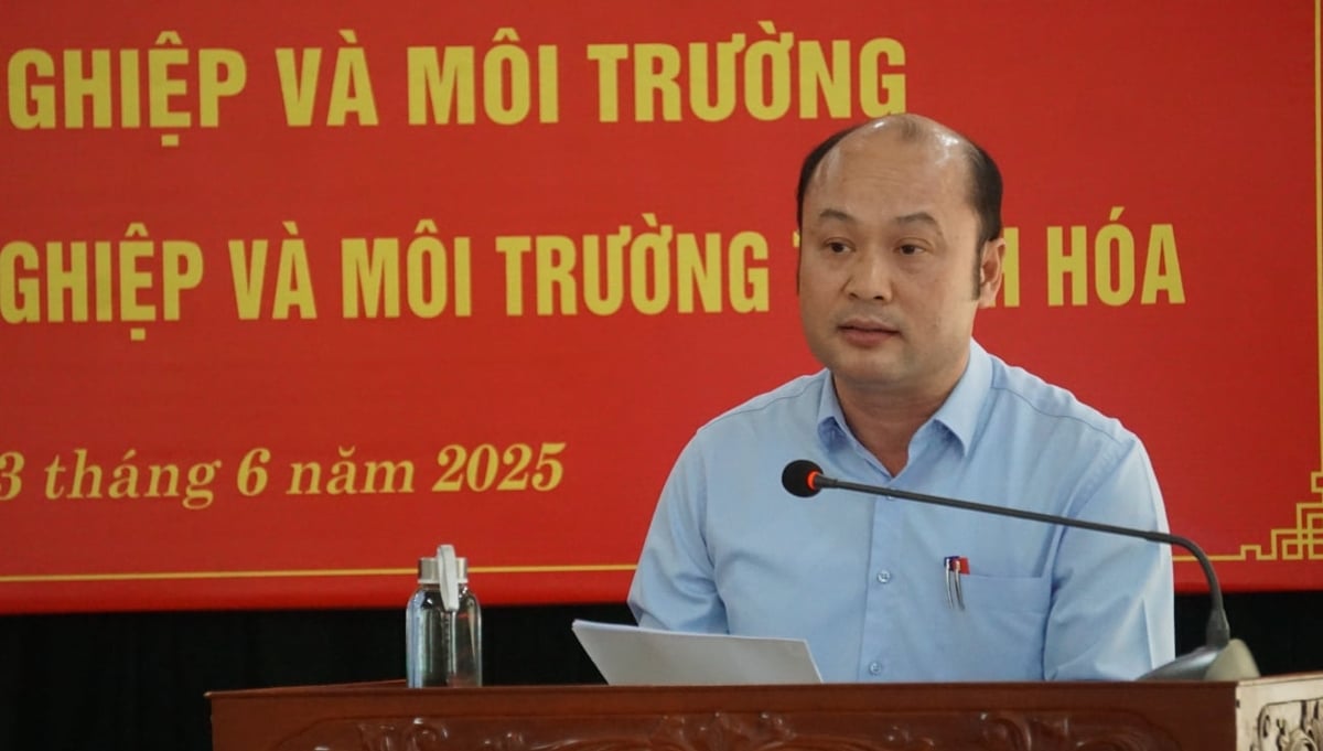 Ông Cao Văn Cường, Giám đốc Sở Nông nghiệp và Môi trường Thanh Hóa phát biểu tại buổi làm việc. Ảnh: Quốc Toản. Ông Cao Văn Cường, Giám đốc Sở Nông nghiệp và Môi trường Thanh Hóa phát biểu tại buổi làm việc. Ảnh: Quốc Toản.
