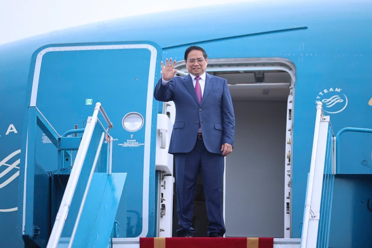 Thủ tướng Phạm Minh Chính lên đường dự Hội nghị WEF 16 Thiên Tân và làm việc tại Trung Quốc. Ảnh: VGP.