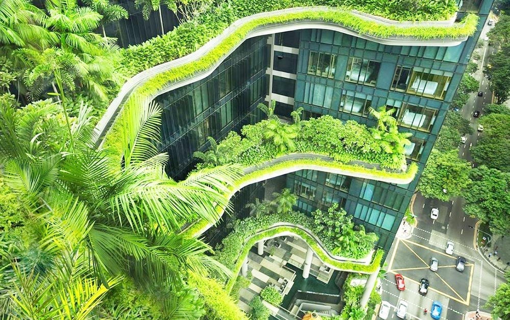 Xây dựng công trình xanh là một trong các giải pháp làm mát bền vững. Ảnh minh họa. 