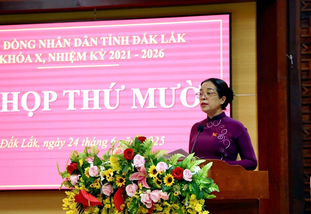 Chủ tịch HĐND tỉnh Huỳnh Thị Chiến Hòa phát biểu tại buổi khai mạc. Ảnh: DN. Chủ tịch HĐND tỉnh Huỳnh Thị Chiến Hòa phát biểu tại buổi khai mạc. Ảnh: DN.