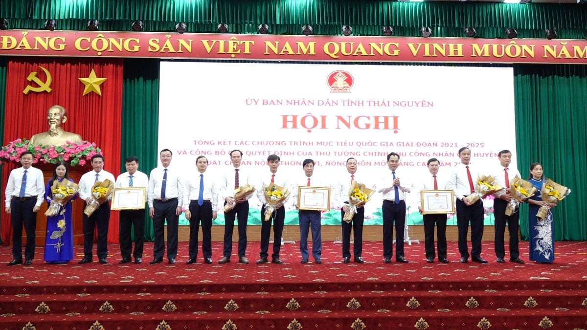 Trao các Quyết định của Thủ tướng Chính phủ công nhận huyện đạt chuẩn nông thôn mới, nông thôn mới nâng cao năm 2024. Ảnh: Quang Linh. Trao các Quyết định của Thủ tướng Chính phủ công nhận huyện đạt chuẩn nông thôn mới, nông thôn mới nâng cao năm 2024. Ảnh: Quang Linh.
