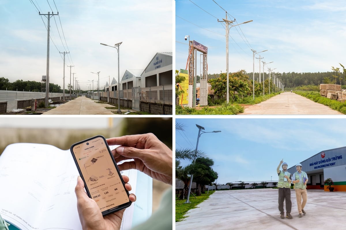 Với việc ứng dụng hệ thống điện mặt trời áp mái giúp trang trại gà của Mebi Farm chủ động nguồn năng lượng, giảm chi phí vận hành. Ảnh: Mebi Farm. Với việc ứng dụng hệ thống điện mặt trời áp mái giúp trang trại gà của Mebi Farm chủ động nguồn năng lượng, giảm chi phí vận hành. Ảnh: Mebi Farm.