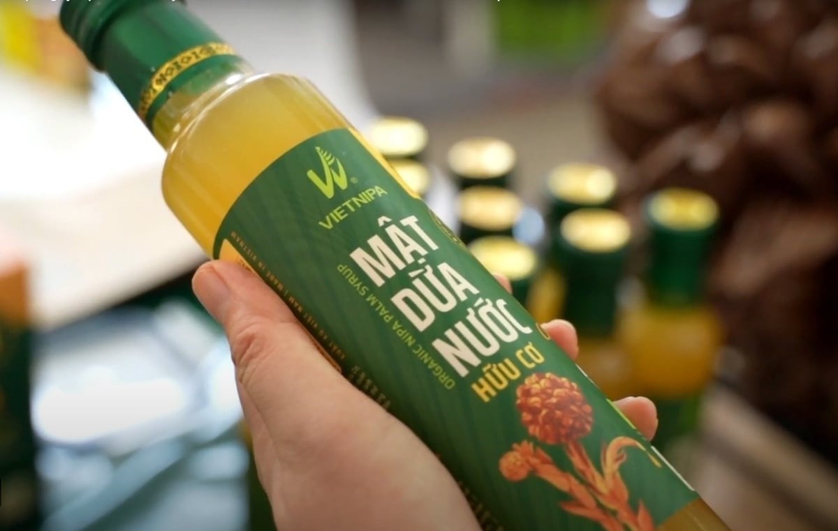An organic nipa palm syrup product by Vietnipa. Photo: Son Trang.