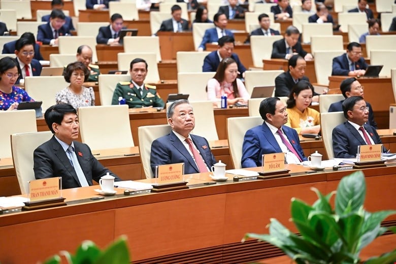Lãnh đạo Đảng, Nhà nước, Chính phủ tham dự phiên bế mạc Kỳ họp thứ 9, Quốc hội Khoá XV. Ảnh: Quochoi. Lãnh đạo Đảng, Nhà nước, Chính phủ tham dự phiên bế mạc Kỳ họp thứ 9, Quốc hội Khoá XV. Ảnh: Quochoi.