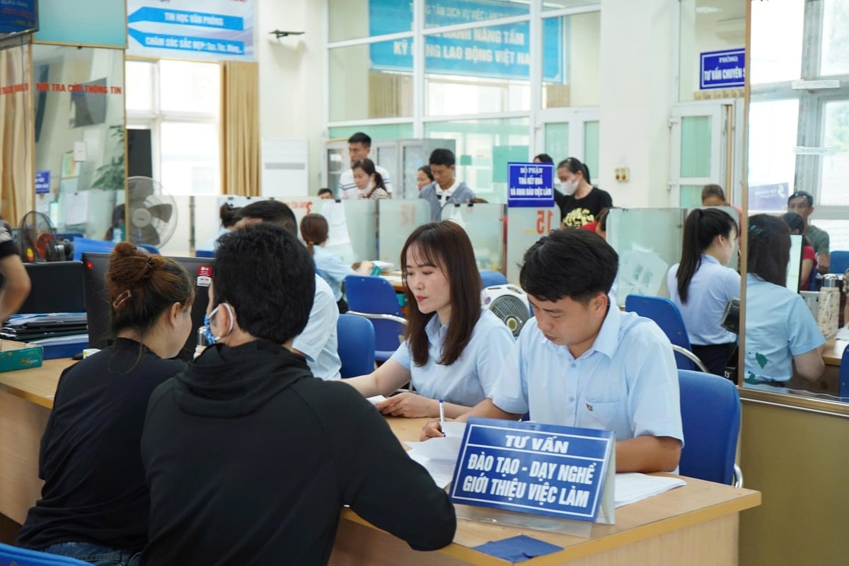 Cán bộ tận tình tư vấn, hỗ trợ người lao động đang hưởng trợ cấp thất nghiệp tìm kiếm cơ hội việc làm phù hợp. Ảnh: Mai Đan. Cán bộ tận tình tư vấn, hỗ trợ người lao động đang hưởng trợ cấp thất nghiệp tìm kiếm cơ hội việc làm phù hợp. Ảnh: Mai Đan.