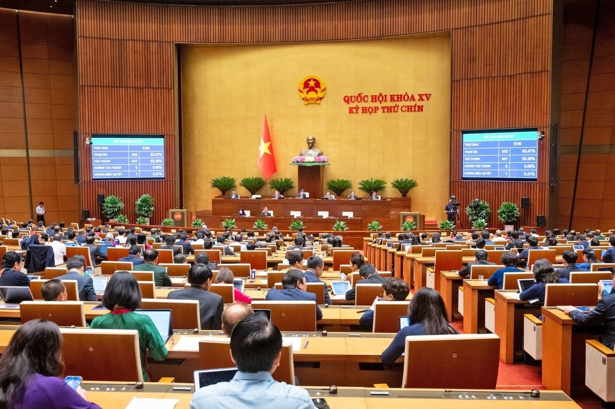 Quốc hội biểu quyết thông qua Luật Năng lượng nguyên tử (sửa đổi) với 441/442 ĐBQH có mặt tham gia biểu quyết tán thành. Ảnh: Phạm Thắng. Quốc hội biểu quyết thông qua Luật Năng lượng nguyên tử (sửa đổi) với 441/442 ĐBQH có mặt tham gia biểu quyết tán thành. Ảnh: Phạm Thắng.