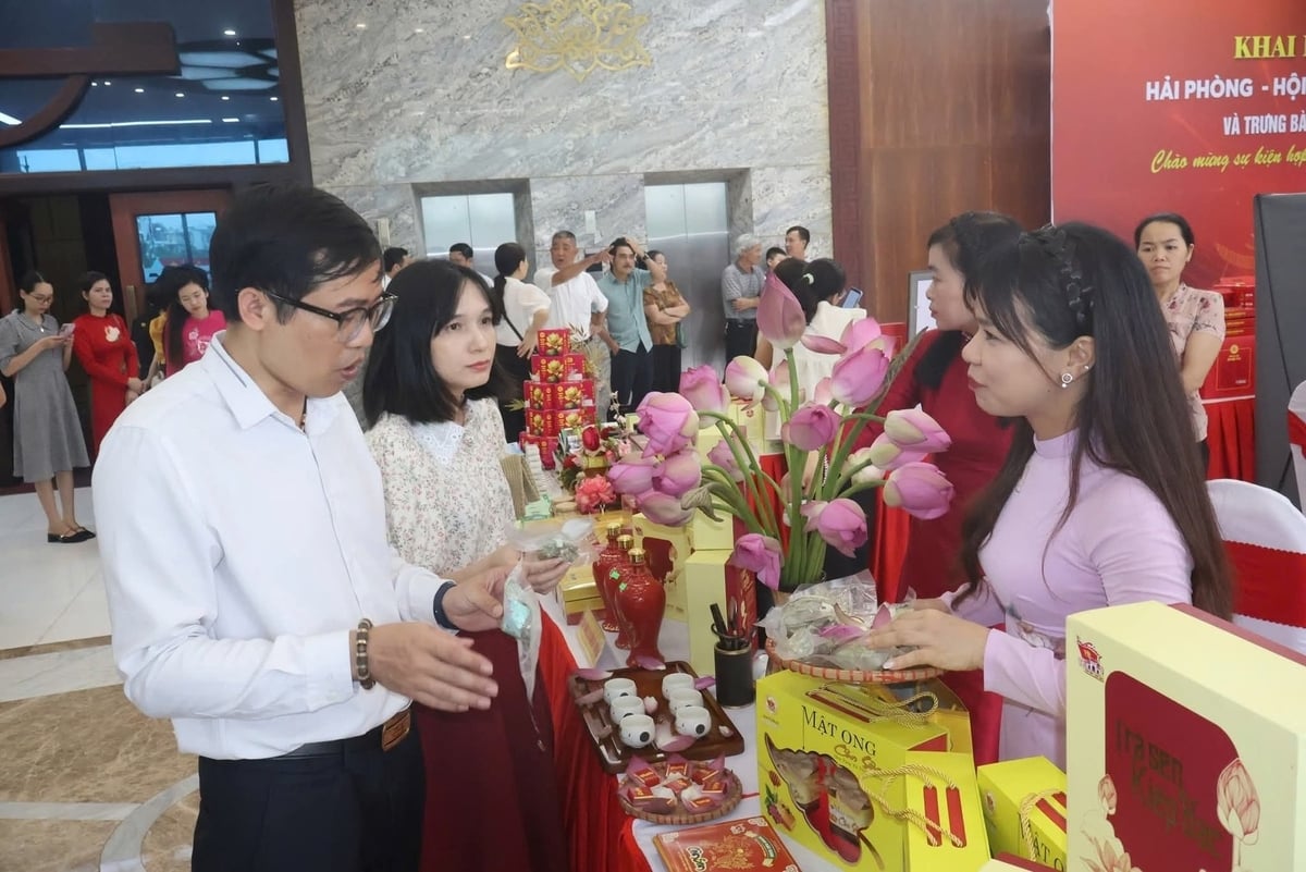 Hàng trăm sản phẩm OCOP của Hải Phòng và Hải Dương được trưng bày, quảng bá trước ngày công bố sáp nhập. Ảnh: Thành Chung. Hàng trăm sản phẩm OCOP của Hải Phòng và Hải Dương được trưng bày, quảng bá trước ngày công bố sáp nhập. Ảnh: Thành Chung.