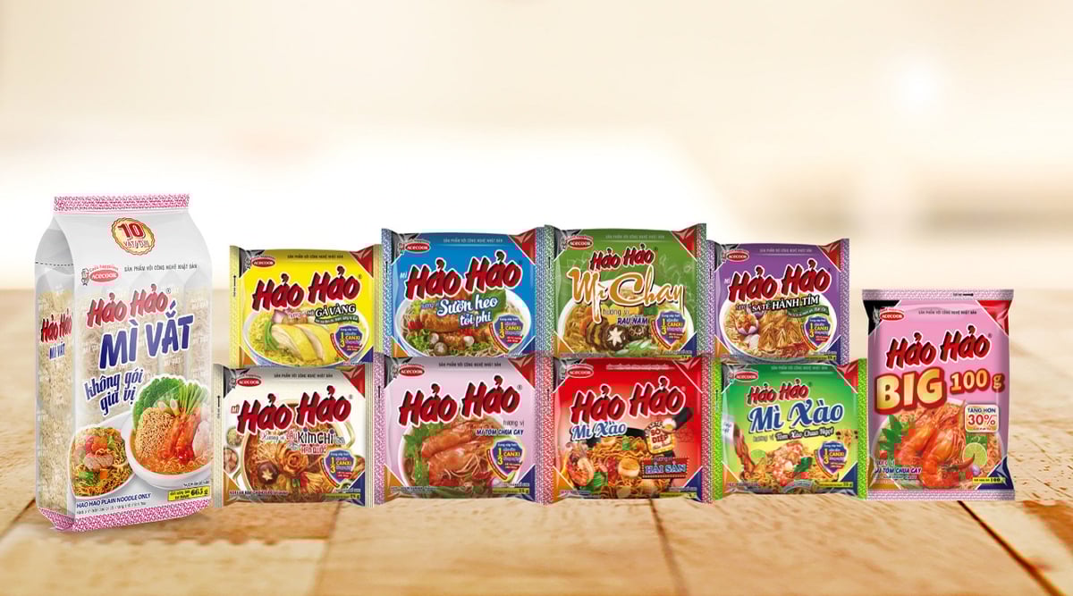 Hảo Hảo đã trở thành thương hiệu mì ăn liền 'quốc dân' được nhiều người tiêu dùng Việt Nam ưa chuộng. Ảnh: Acecook Việt Nam. Hảo Hảo đã trở thành thương hiệu mì ăn liền 'quốc dân' được nhiều người tiêu dùng Việt Nam ưa chuộng. Ảnh: Acecook Việt Nam.