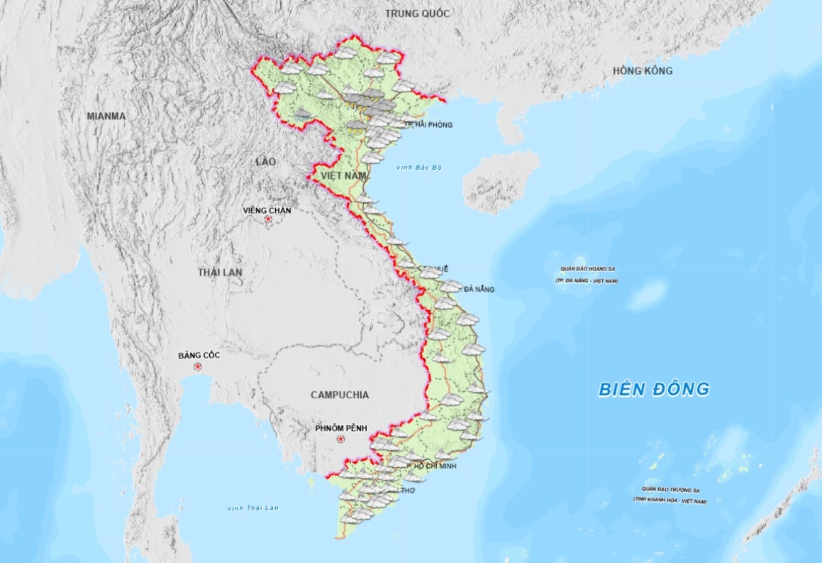 Trang web của Trung tâm Dự báo khí tượng thủy văn quốc gia đã cập nhật bản đồ hành chính mới với 34 tỉnh/thành phố. Ảnh: TN. Trang web của Trung tâm Dự báo khí tượng thủy văn quốc gia đã cập nhật bản đồ hành chính mới với 34 tỉnh/thành phố. Ảnh: TN.