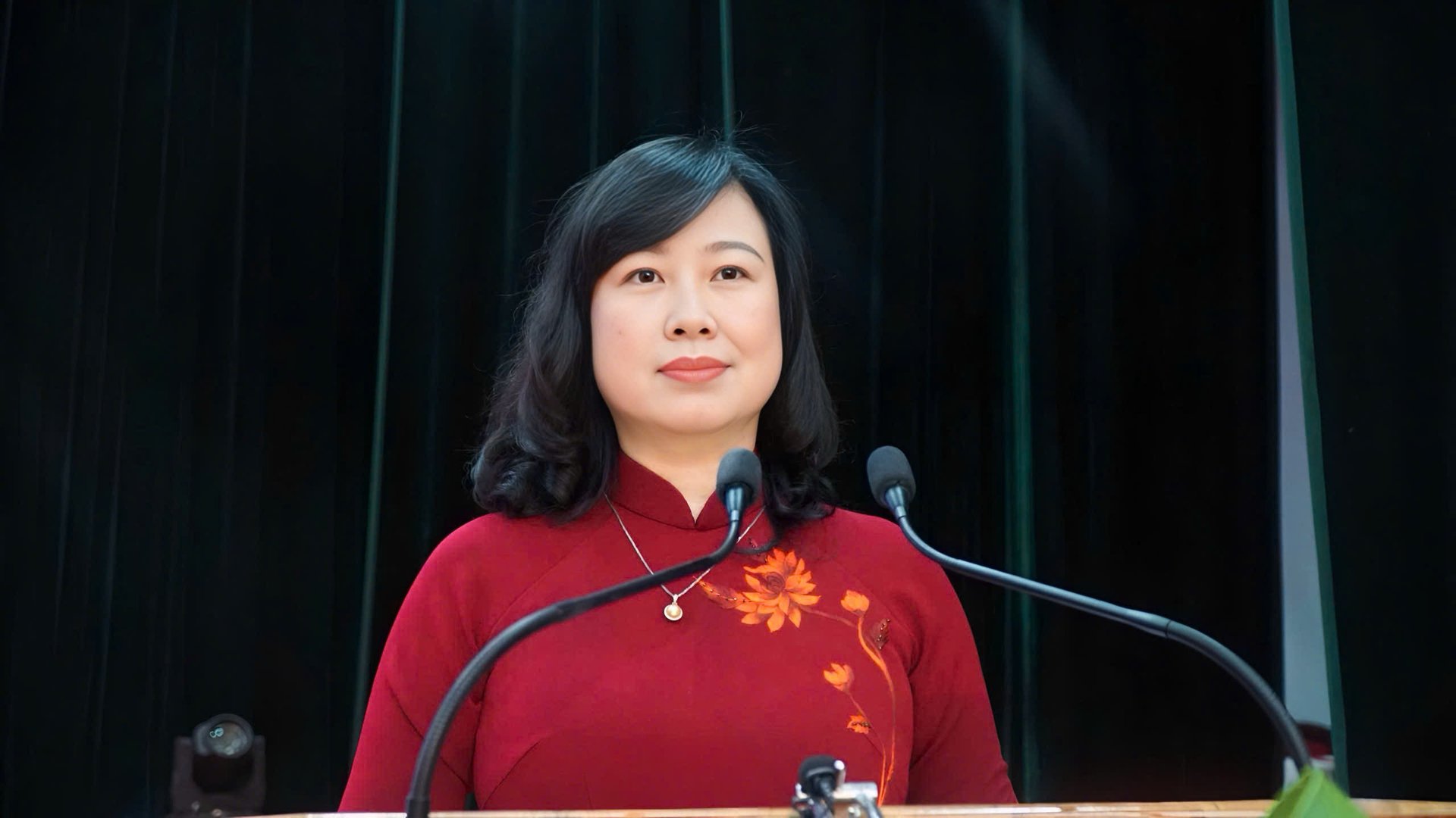 Bà Đào Hồng Lan, Ủy viên Trung ương Đảng, Bí thư Đảng ủy, Bộ trưởng Bộ Y tế phát biểu tại Lễ công bố. Ảnh: Đức Bình. Bà Đào Hồng Lan, Ủy viên Trung ương Đảng, Bí thư Đảng ủy, Bộ trưởng Bộ Y tế phát biểu tại Lễ công bố. Ảnh: Đức Bình.