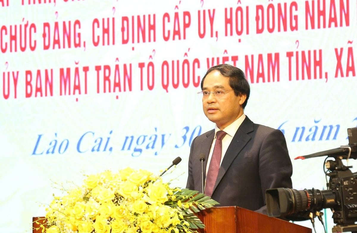Bí thư Tỉnh ủy Lào Cai Trịnh Xuân Trường phát biểu tại buổi lễ. Ảnh: Thanh Tiến. Bí thư Tỉnh ủy Lào Cai Trịnh Xuân Trường phát biểu tại buổi lễ. Ảnh: Thanh Tiến.