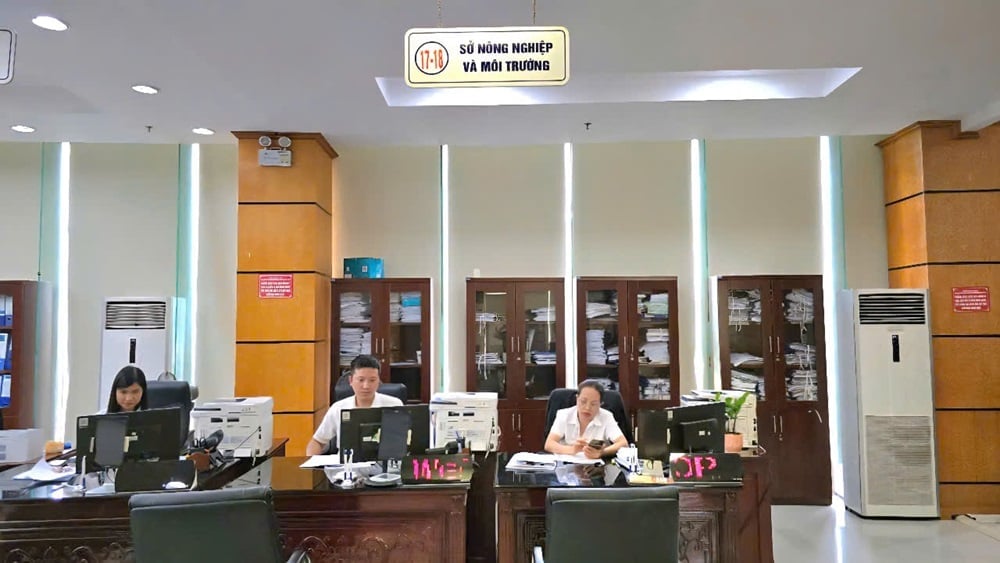 Văn phòng 1 cửa Sở Nông nghiệp và Môi trường. Ảnh: Tuyết Trang.