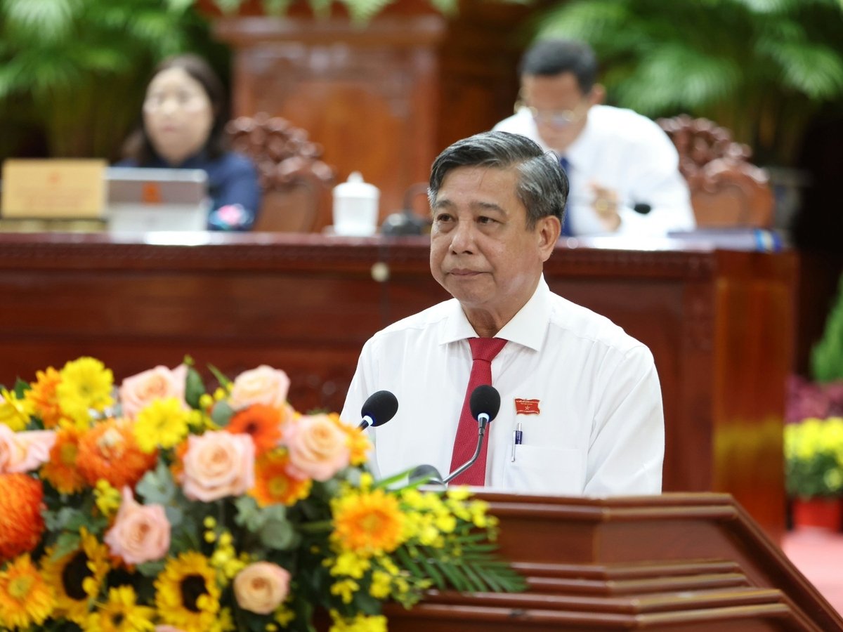 Ông Đồng Văn Thanh - Chủ tịch HĐND TP Cần Thơ cho biết, kỳ họp lần thứ nhất mang ý nghĩa quan trọng cho giai đoạn phát triển mới của thành phố. Ảnh: Minh Trung.