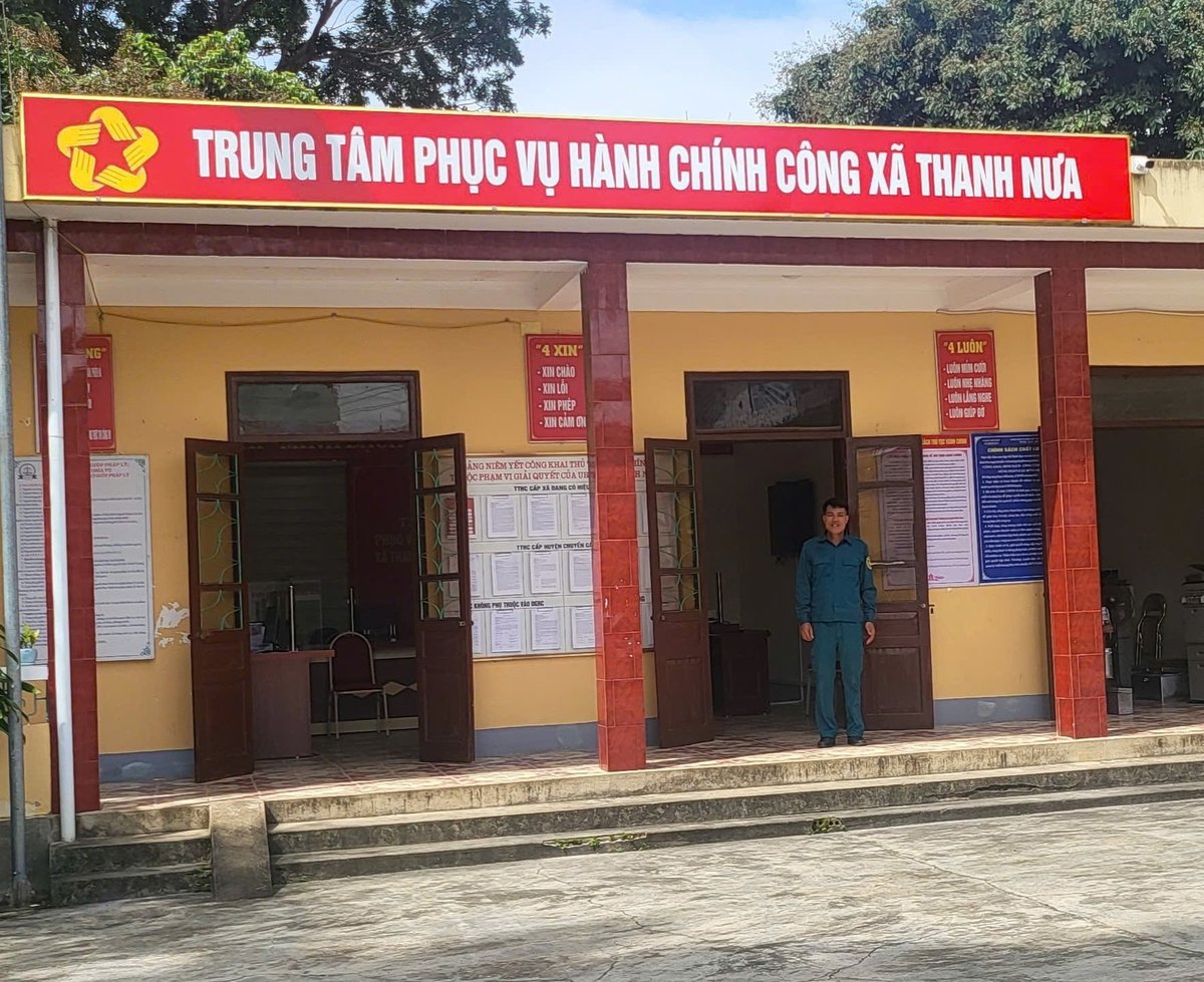 Trung tâm phục vụ hành chính công xã Thanh Nưa, nơi triển khai mô hình chính quyền hai cấp phục vụ người dân. Ảnh: Trần Hương. Trung tâm phục vụ hành chính công xã Thanh Nưa, nơi triển khai mô hình chính quyền hai cấp phục vụ người dân. Ảnh: Trần Hương.