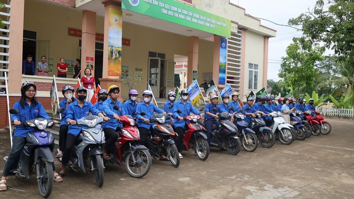 Đội tuyên truyền viên xã Thọ Phú, tỉnh Thanh Hóa ra quân tuyên truyền về Tổng điều tra nông nghiệp, nông thôn năm 2025. Ảnh: Thanh Tâm. Đội tuyên truyền viên xã Thọ Phú, tỉnh Thanh Hóa ra quân tuyên truyền về Tổng điều tra nông nghiệp, nông thôn năm 2025. Ảnh: Thanh Tâm.